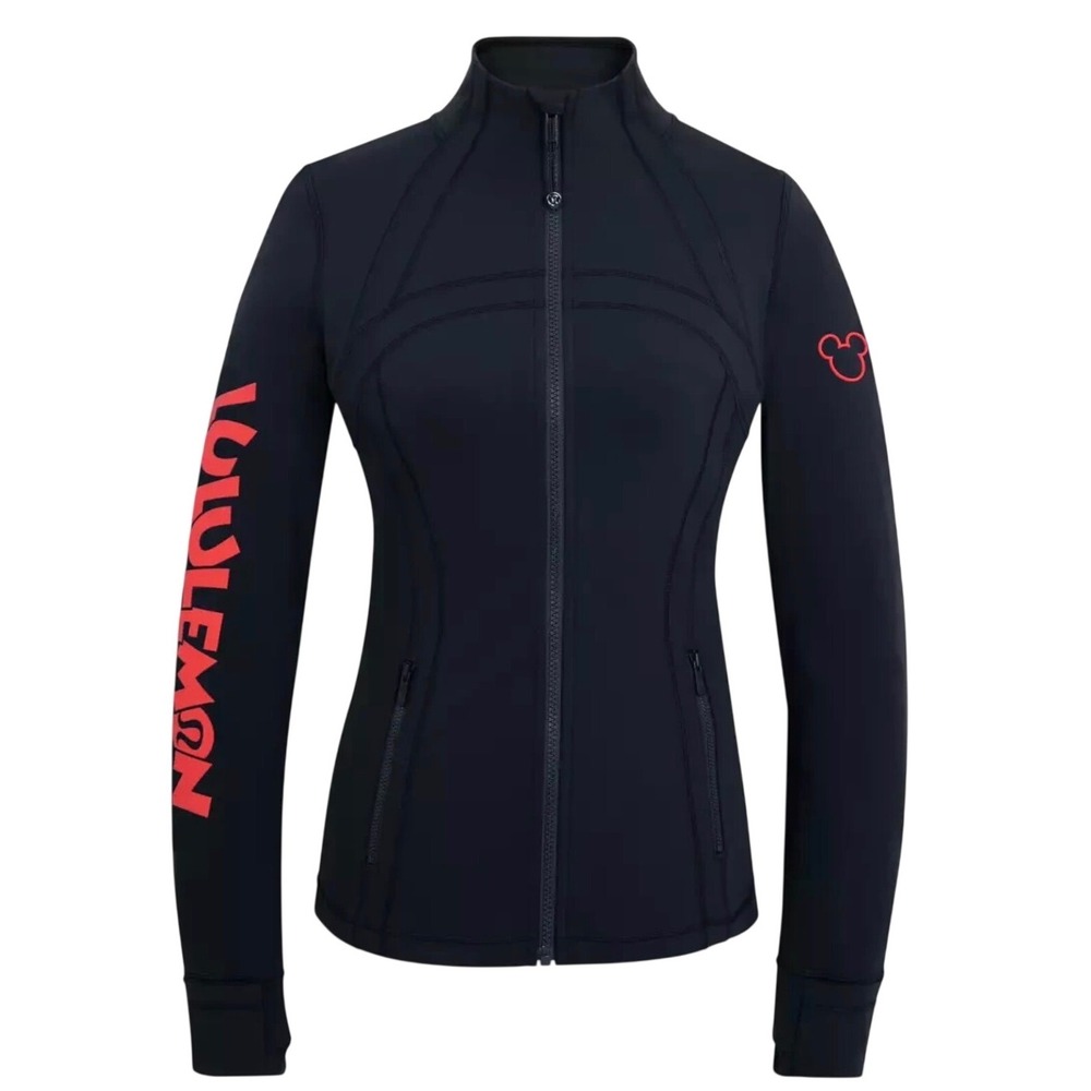 Disney x Lululemon Define Jacket Nulu Black Red Mickey Mouse W3HJ8S Size 2 NEW